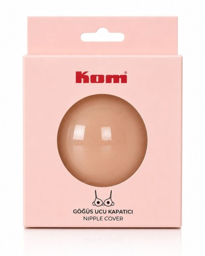 Kom Göğüs Ucu Kapatıcı & Gizleyici Ped – Yapışkansız / Silikon Ten Rengi