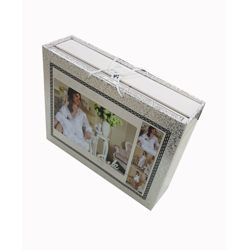 14 Parça Kutulu Gecelik Çamaşır Terlik Parfüm Gelin Çeyiz Seti