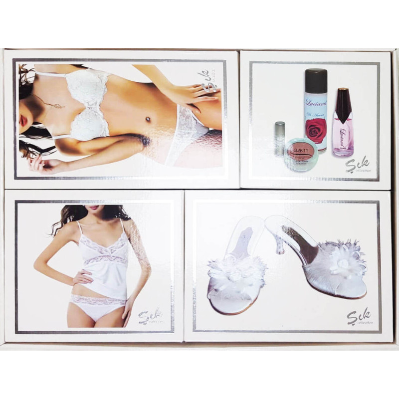 14 Parça Kutulu Gecelik Çamaşır Terlik Parfüm Gelin Çeyiz Seti