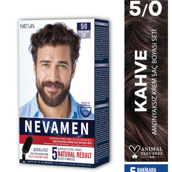 5/0 Natural Medium Brown - KAHVE Amonyaksız Krem Saç Boyası Seti