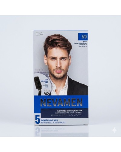 5/0 Natural Medium Brown - KAHVE Amonyaksız Krem Saç Boyası Seti