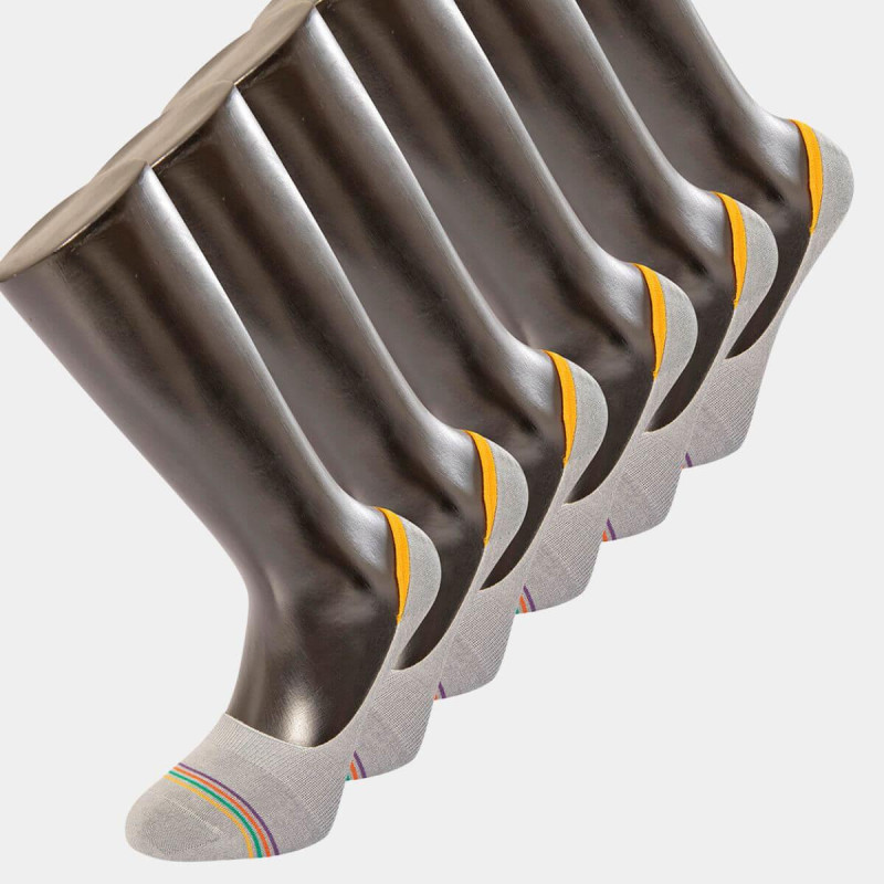 Türen Erkek Çizgili Babet Çorap 6'li Paket 9002/Gri