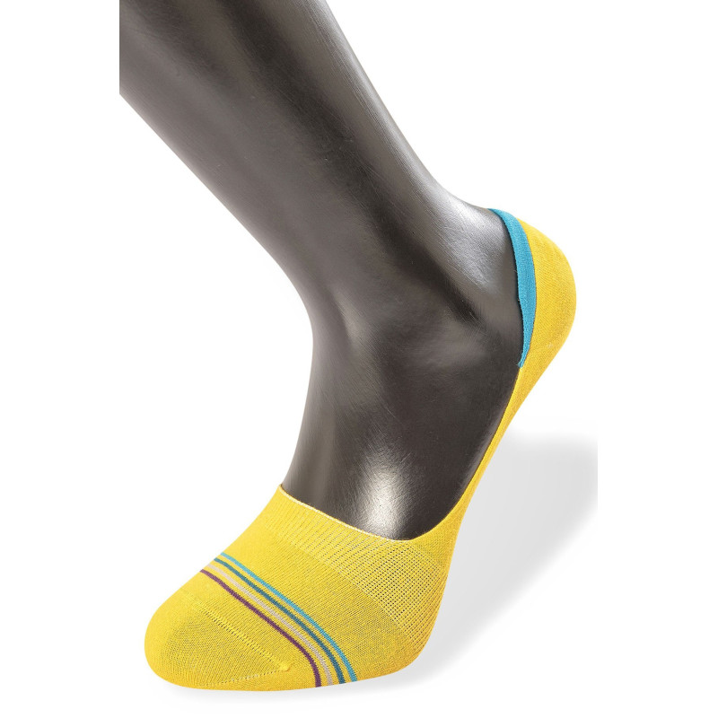 Türen Erkek Çizgili Babet Çorap 6'li Paket 9002/Sarı