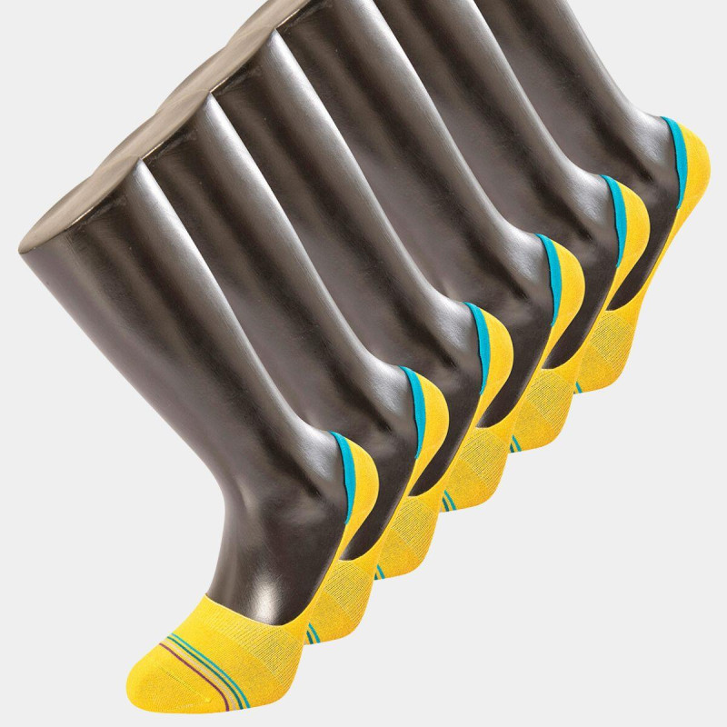 Türen Erkek Çizgili Babet Çorap 6'li Paket 9002/Sarı