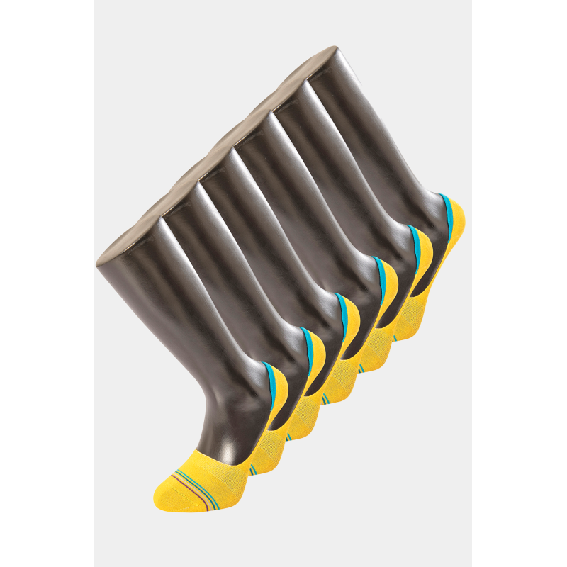 Türen Erkek Çizgili Babet Çorap 6'li Paket 9002/Sarı