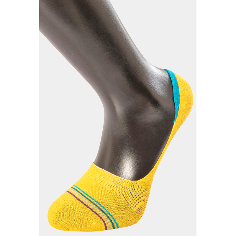 Türen Erkek Çizgili Babet Çorap 6'li Paket 9002/Sarı