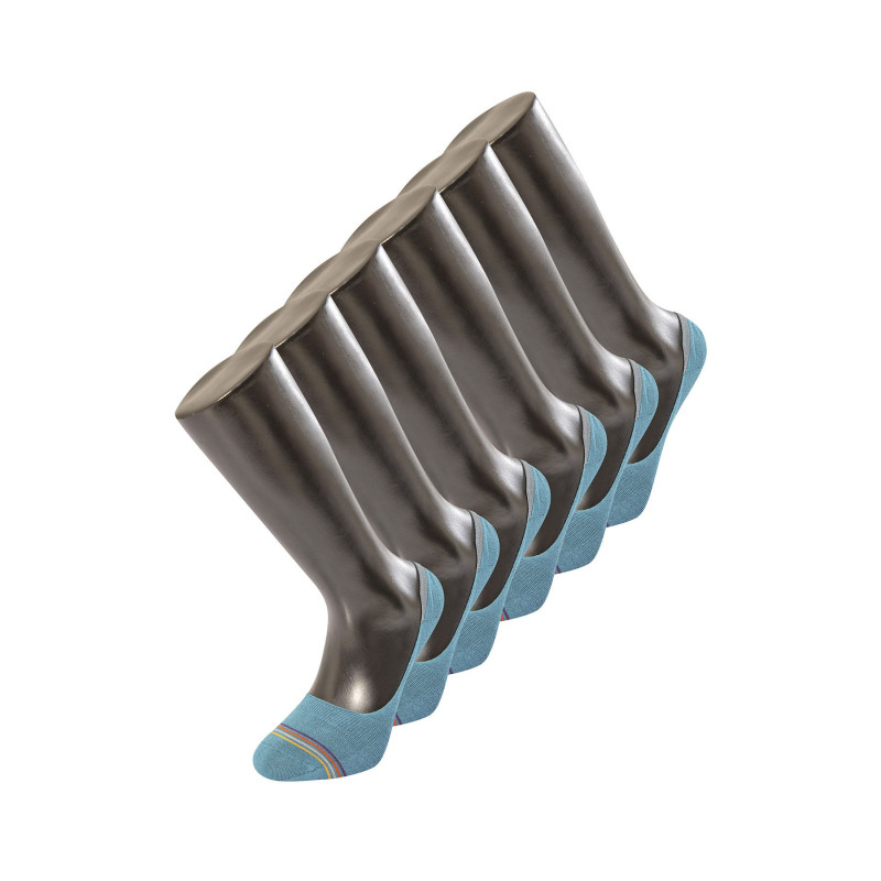 Türen Erkek Çizgili Babet Çorap 6'li Paket 9002/Turkuaz