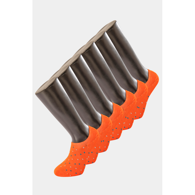 Türen Erkek Puanli Sneakers Çorap 6'li Paket 9005/Turuncu
