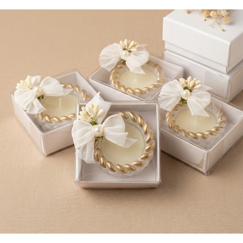 Alçı Tabanlı Kına Mumu 12'li Paket - Kına Gecesi Dağıtmalık Hediyelik