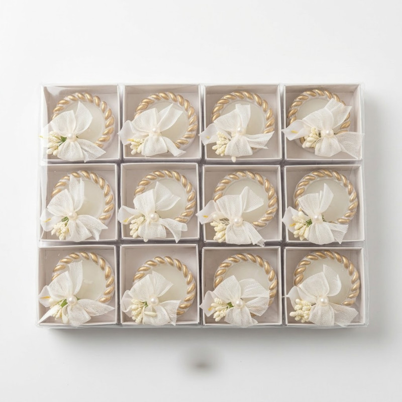 Alçı Tabanlı Kına Mumu 12'li Paket - Kına Gecesi Dağıtmalık Hediyelik