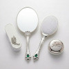 Silver Başak Figürlü Beyaz Ayna Fırça Tarak Seti 