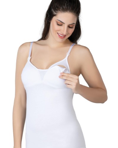 BEYAZ MI Emay 1413 Modal Cotton Kaplı Emzirme Atlet