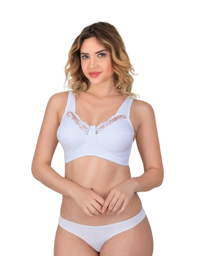 BEYAZ MI Emay 181 B Dantelli Toparlayıcı Cotton Sütyen BEYAZ MI Emay 181 B Dantelli Toparlayıcı Cotton Sütyen