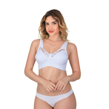 BEYAZ MI Emay 181 C Dantelli Toparlayıcı Cotton Sütyen
