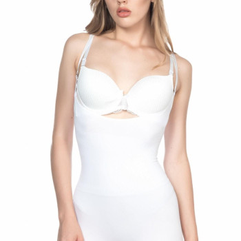 BEYAZ MI Emay 2058 Göğsü Açık Kısa Paça Boy Korse