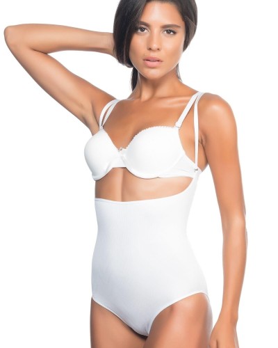 BEYAZ MI Emay 2073 Göğüsü Açık Desenli Body Korse BEYAZ MI Emay 2073 Göğüsü Açık Desenli Body Korse