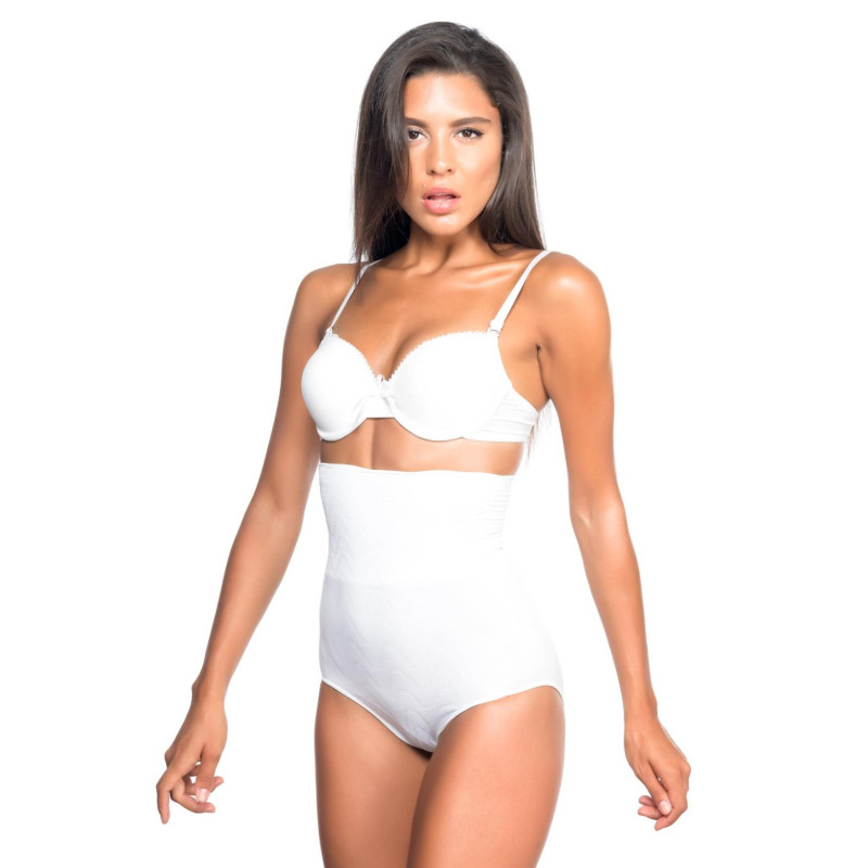 BEYAZ MI Emay 2079 Yüksek Bel Desenli Double Slip Korse