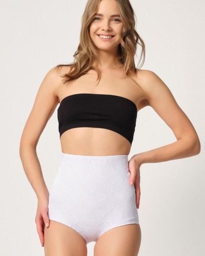 BEYAZ MI Emay 2842 Lazer Dantelli Slip Korse