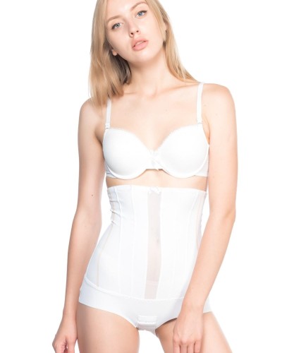 BEYAZ MI Emay 2886 Yüksek Bel Tül Slip Lazer Korse