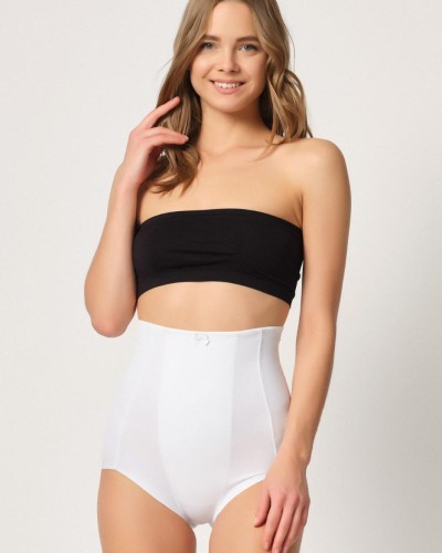 BEYAZ MI Emay 2920 Yüksek Bel Karın Desteklı Slip Lazer Korse