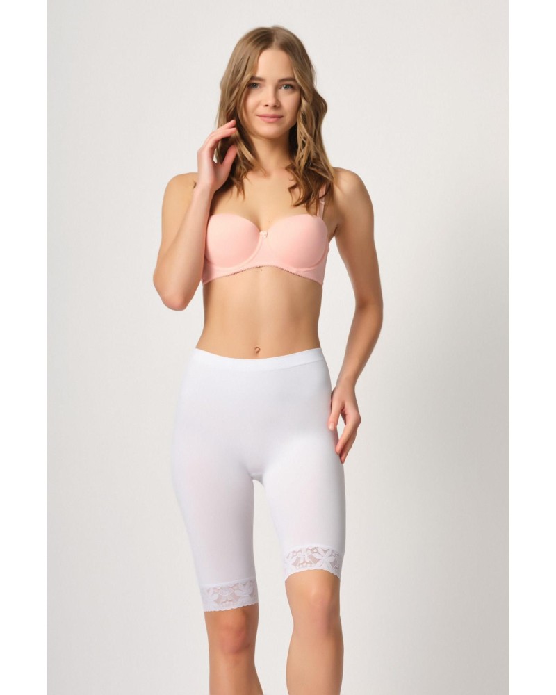 BEYAZ MI Emay 3004 Soft Uzun Paça Dantel Boxer BEYAZ MI Emay 3004 Soft Uzun Paça Dantel Boxer