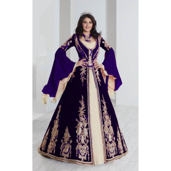 Bindallı Kına Elbisesi 5 Parça 20-167 Mor