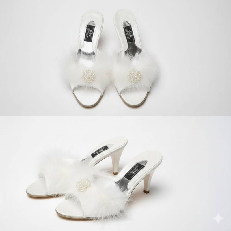 Boncuk Tüylü Çeyizlik Kadın Terliği 125