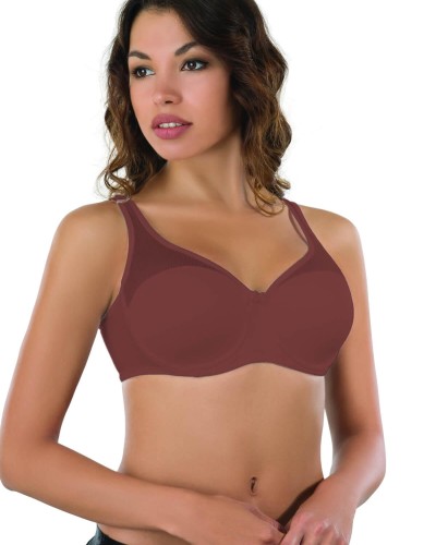 BORDO MI Emay 167B Pedli Tül Toparlayıcı Sütyen