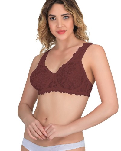 BORDO MI Emay 178 C Balenli Dantelli Sütyen