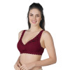 BORDO MI Emay 188 B Pedli Dantelli Telli Toparlayıcı Sütyen