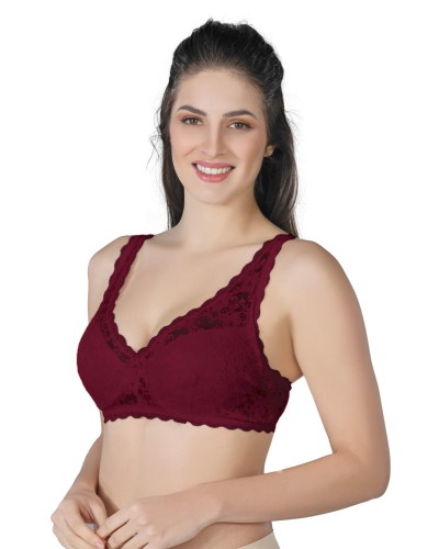 BORDO MI Emay 188 B Pedli Dantelli Telli Toparlayıcı Sütyen