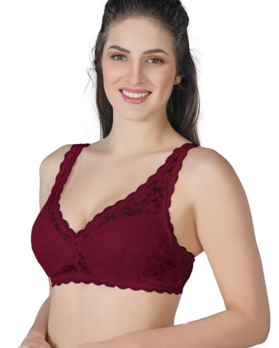 BORDO MI Emay 188 B Pedli Dantelli Telli Toparlayıcı Sütyen