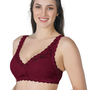 BORDO MI Emay 188 C Pedli Dantelli Telli Toparlayıcı Sütyen