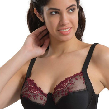 BORDO SİYAH MI Emay 136 C Balenli Toparlayıcı Dantelli Sütyen BORDO SİYAH MI Emay 136 C Balenli Toparlayıcı Dantelli Sütyen