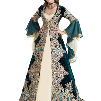 Büyük Taşlı Bindallı Kına Elbisesi 5 Parça Zerafet