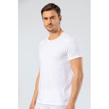 Cacharel - Bisiklet Yaka Erkek T-shirt 1305/Beyaz