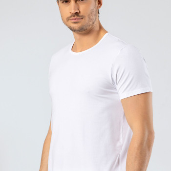 Cacharel - Bisiklet Yaka Erkek T-shirt 1305/Beyaz