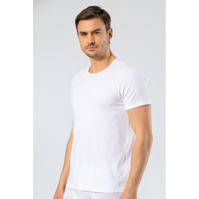 Cacharel - Bisiklet Yaka Erkek T-shirt 1305/Beyaz