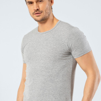 Cacharel - Bisiklet Yaka Erkek T-shirt 1305/Gri