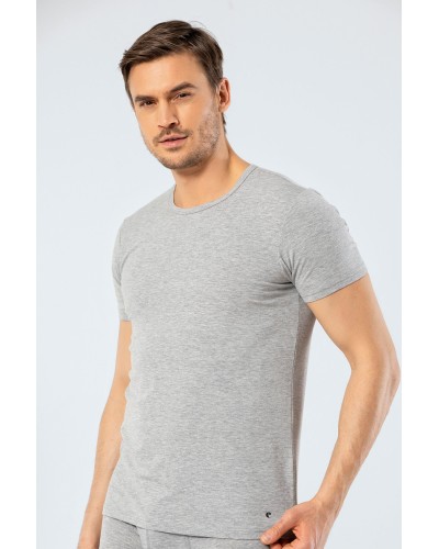 Cacharel - Bisiklet Yaka Erkek T-shirt 1305/Gri