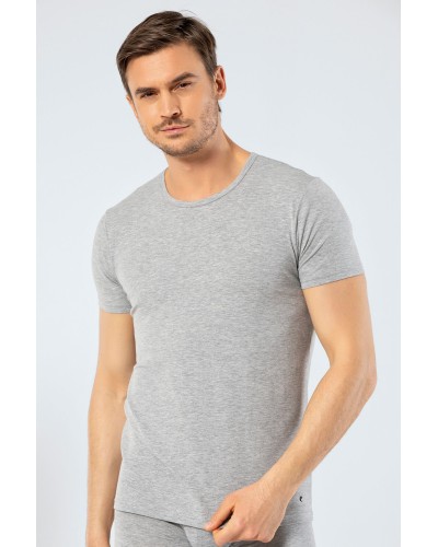 Cacharel - Bisiklet Yaka Erkek T-shirt 1305/Gri