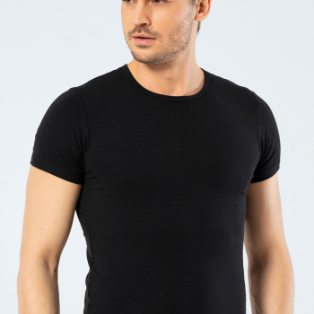 Cacharel - Bisiklet Yaka Erkek T-shirt 1305/Siyah