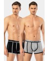 Cacharel Erkek 2'li Biyeli Boxer 1322/Siyah-Gri Cacharel Erkek 2'li Biyeli Boxer 1322/Siyah-Gri