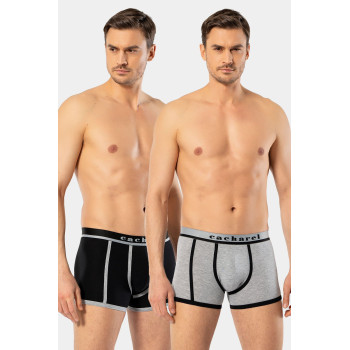 Cacharel Erkek 2'li Biyeli Boxer 1322/Siyah-Gri