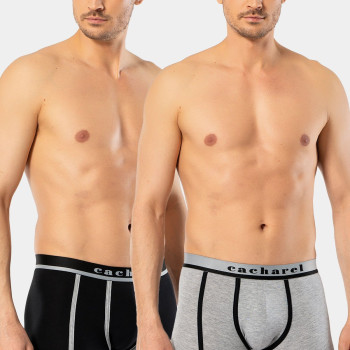 Cacharel Erkek 2'li Biyeli Boxer 1322/Siyah-Gri