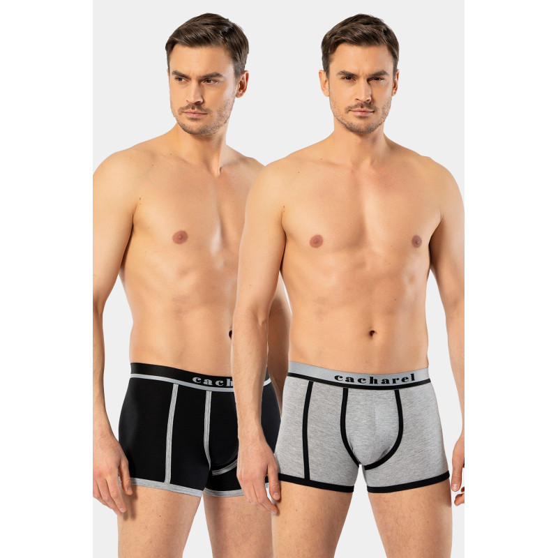 Cacharel Erkek 2'li Biyeli Boxer 1322/Siyah-Gri Cacharel Erkek 2'li Biyeli Boxer 1322/Siyah-Gri