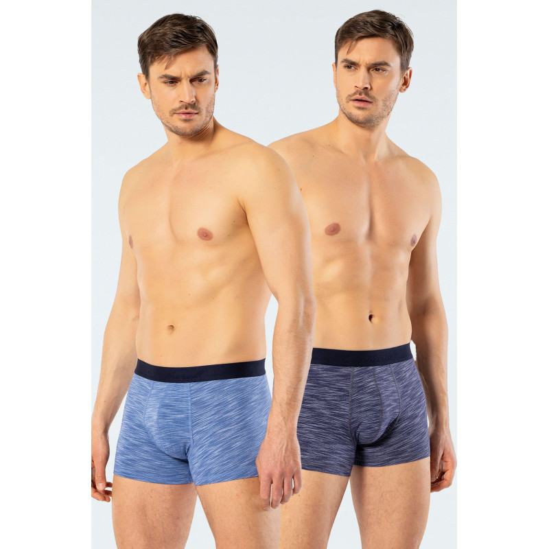 Cacharel Erkek 2'li Inkjet Melanj Boxer 1324/Lacivert-İndigo