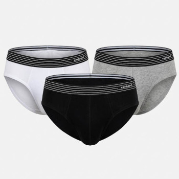Cacharel Erkek 3'lü Slip 1321/Beyaz-Siyah-Gri