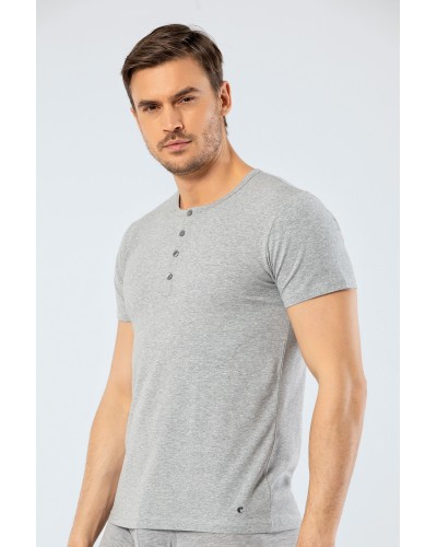Cacharel Erkek Bisiklet Yaka Dügmeli T-shirt 1308/Gri