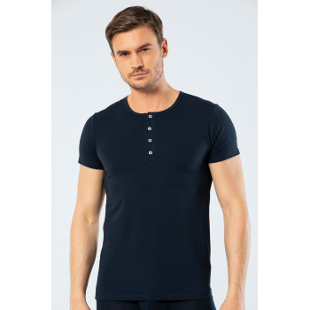 Cacharel Erkek Bisiklet Yaka Dügmeli T-shirt 1308/Lacivert